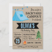 Boy Campout Anniversaire Invitation Jardin Camping (Devant)