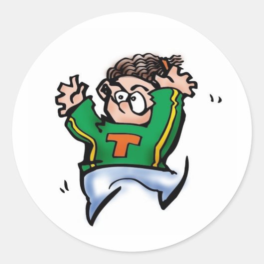 Boy Cheerleading Ronde Sticker (Voorkant)