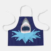 Boy chef grappig grote witte haai aanval schort (Voorkant)