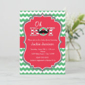 Boy Christmas Holiday Red Baby shower Invitation (Debout devant)