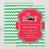 Boy Christmas Holiday Red Baby shower Invitation (Devant / Derrière)