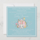 Boy Circus Baby Shower Invitation Kaart (Voorkant)