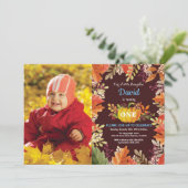 Boy Citrouille Fall Invitation d'anniversaire (Debout devant)