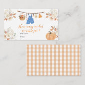 Boy Clothes Pumpkin Baby shower Hoeveel Snoepjes Informatiekaartje (Voorkant / Achterkant)