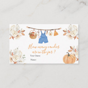 Boy Clothes Pumpkin Baby shower Hoeveel Snoepjes Informatiekaartje