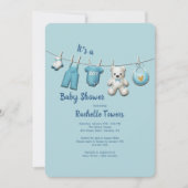 Boy Clothesline Baby shower Kaart (Voorkant)