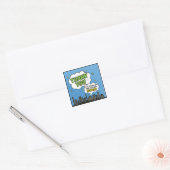 Boy Comic Book Superhero Baby shower Dank u Vierkante Sticker (Envelop)