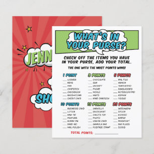 Boy Comic Book Superhero Baby shower Purse spel