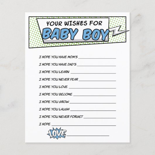 Boy Comic Book Superhero Douche Wensen voor Baby (Voorkant)