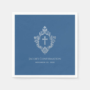 Boy Confirmation Classic Blue Crest Servet