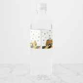 Boy Construction Party Bouteille d'eau Étiquettes (Dos)