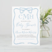 Boy Coquette Bow Baby shower Invitation FAIRE N'IM (Debout devant)
