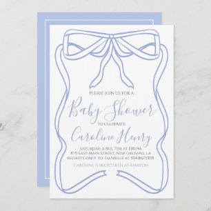 Boy Coquette Bow Baby shower Invitation FAIRE N'IM