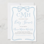 Boy Coquette Bow Baby shower Uitnodigen MAKE ELKE Kaart (Voorkant)