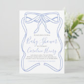 Boy Coquette Bow Baby shower Uitnodigen MAKE ELKE Kaart (Staand voorkant)