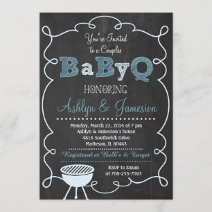 Boy Couples BabyQ BBQ Baby shower Uitnodiging