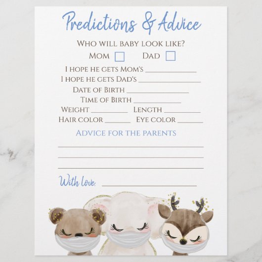 Boy Covid Baby shower Double Game Flyer (Voorkant)