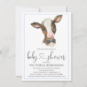 Boy Cow Farm Baby Shower Invitations (Devant)