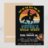 Boy Cowboy Invitation Anniversaire, Editable My 1s (Devant / Derrière)
