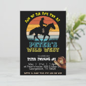 Boy Cowboy Invitation Anniversaire, Editable My 1s (Debout devant)