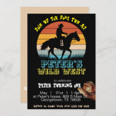 Boy Cowboy Invitation Anniversaire, Editable My 1s (Devant / Derrière)