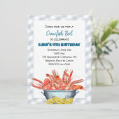 Boy Crawfish Boil Invitation Anniversaire (Debout devant)