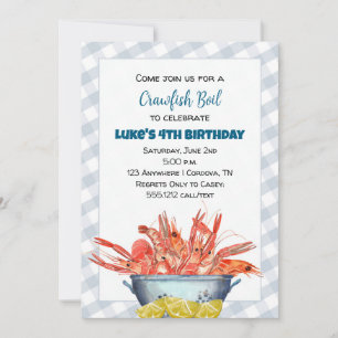 Boy Crawfish Boil Invitation Anniversaire