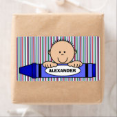 Boy Crayon Étiquette d'approvisionnement scolaire (En situation)