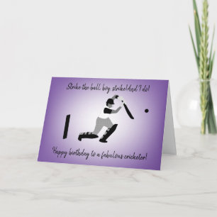 Boy Cricketer Verjaardag Kaart