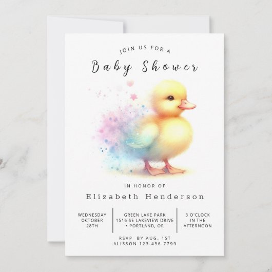Boy Custom Duck Baby shower Kaart (Voorkant)
