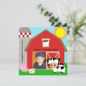 Boy Custom Photo Farm Invitations Anniversaire (Debout devant)