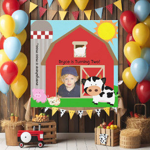 Boy Custom Photo Farm Invitations Anniversaire
