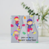 Boy Custom Photo Rock Wall Invitation Anniversaire (Debout devant)