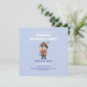 Boy Cute Detective Birthday Invitation (Debout devant)
