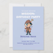 Boy Cute Detective Birthday Invitation (Devant)
