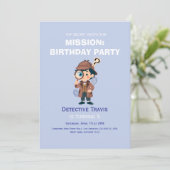 Boy Cute Detective Birthday Invitation (Debout devant)