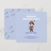 Boy Cute Detective Birthday Invitation (Devant / Derrière)