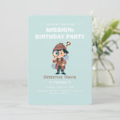 Boy Cute Detective Birthday Invitation (Debout devant)