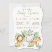 Boy Cute Safari Animal Baby Douche Invitations (Devant)