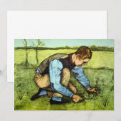 Boy Cutting Grass met Sickle door Vincent van Gogh (Voorkant / Achterkant)