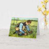 Boy Cutting Grass met Sickle door Vincent van Gogh Kaart (Gele Bloem)