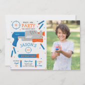 Boy Dart Pistool War verjaardagsfeest foto Kaart (Voorkant)