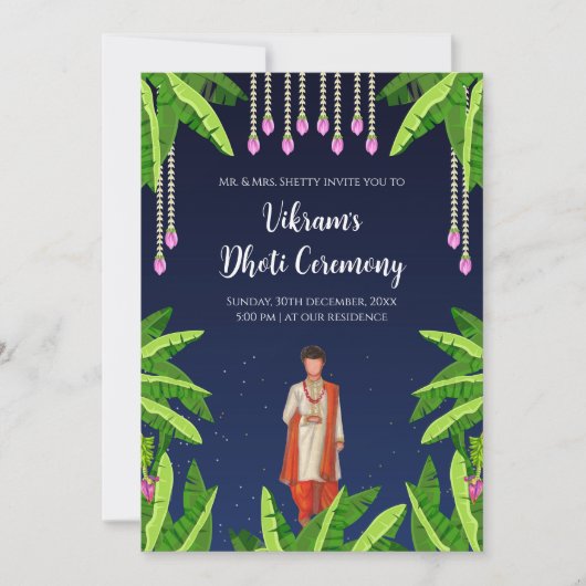 Boy Dhoti Ceremony invitation numérique (Devant)