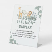 Boy Diapers de nuit Baby shower de signe Invitatio (Recto)