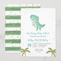 Boy Dino Trex 3ème anniversaire Invitation