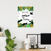 Boy Dinosaur Affiche de bienvenue d'anniversaire (Bureau à domicile)