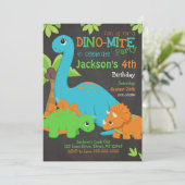 Boy Dinosaur Anniversaire Invitation / Dino Party (Debout devant)