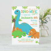 Boy Dinosaur Anniversaire Invitation / Dino Party (Debout devant)