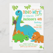 Boy Dinosaur Anniversaire Invitation / Dino Party (Devant / Derrière)