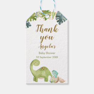 Boy Dinosaur Baby shower Dank u Label Cadeaulabel